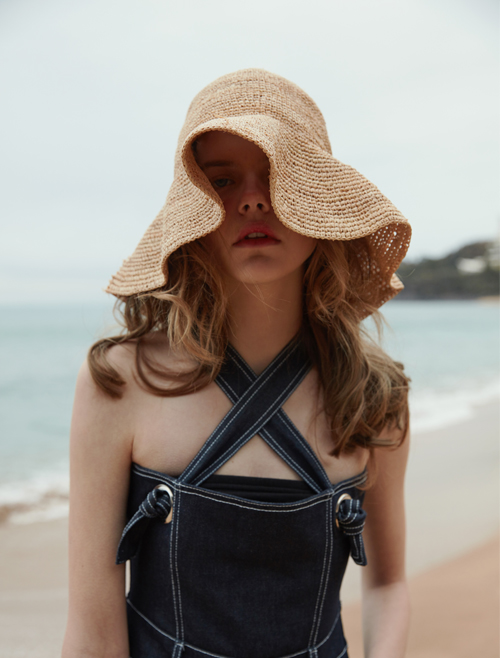 O!Oi X AWESOME NEEDS RIBBON BUCKET HAT _ RAFFIA