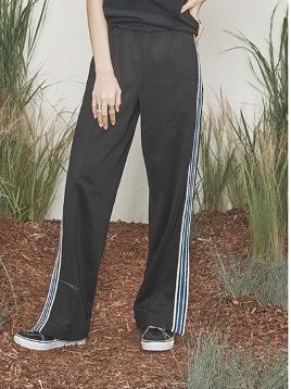 NONAGON STRIPED TAPE TRACK PANTS BK