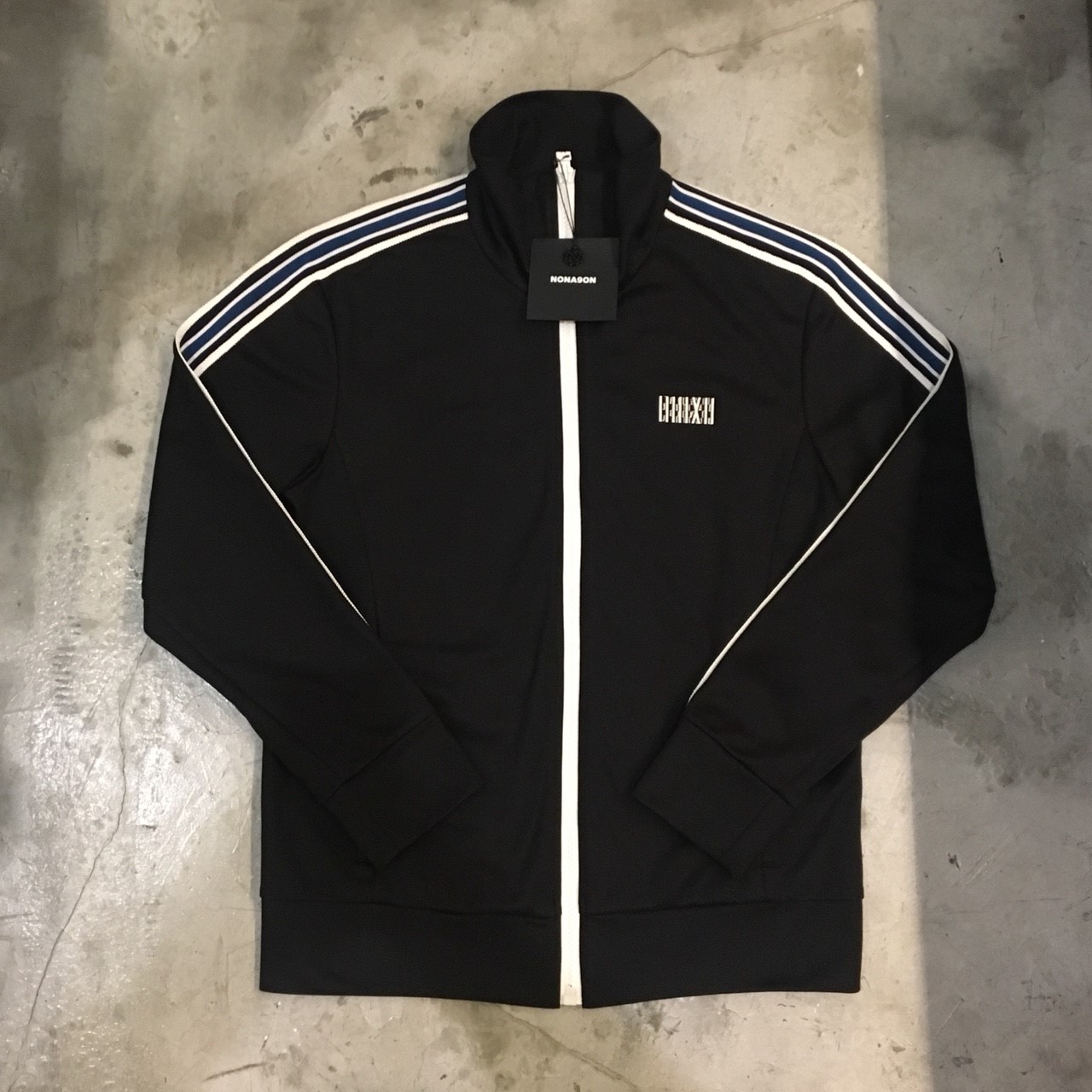 NONAGON STRIPED TAPE TRACK JACKET BK